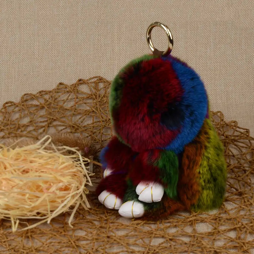 Rabbit Fur Keychain