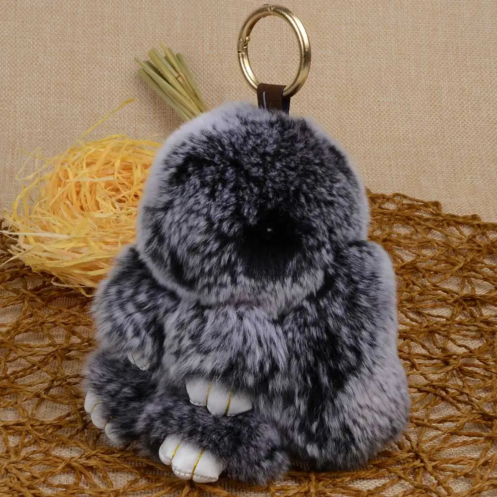 Rabbit Fur Keychain