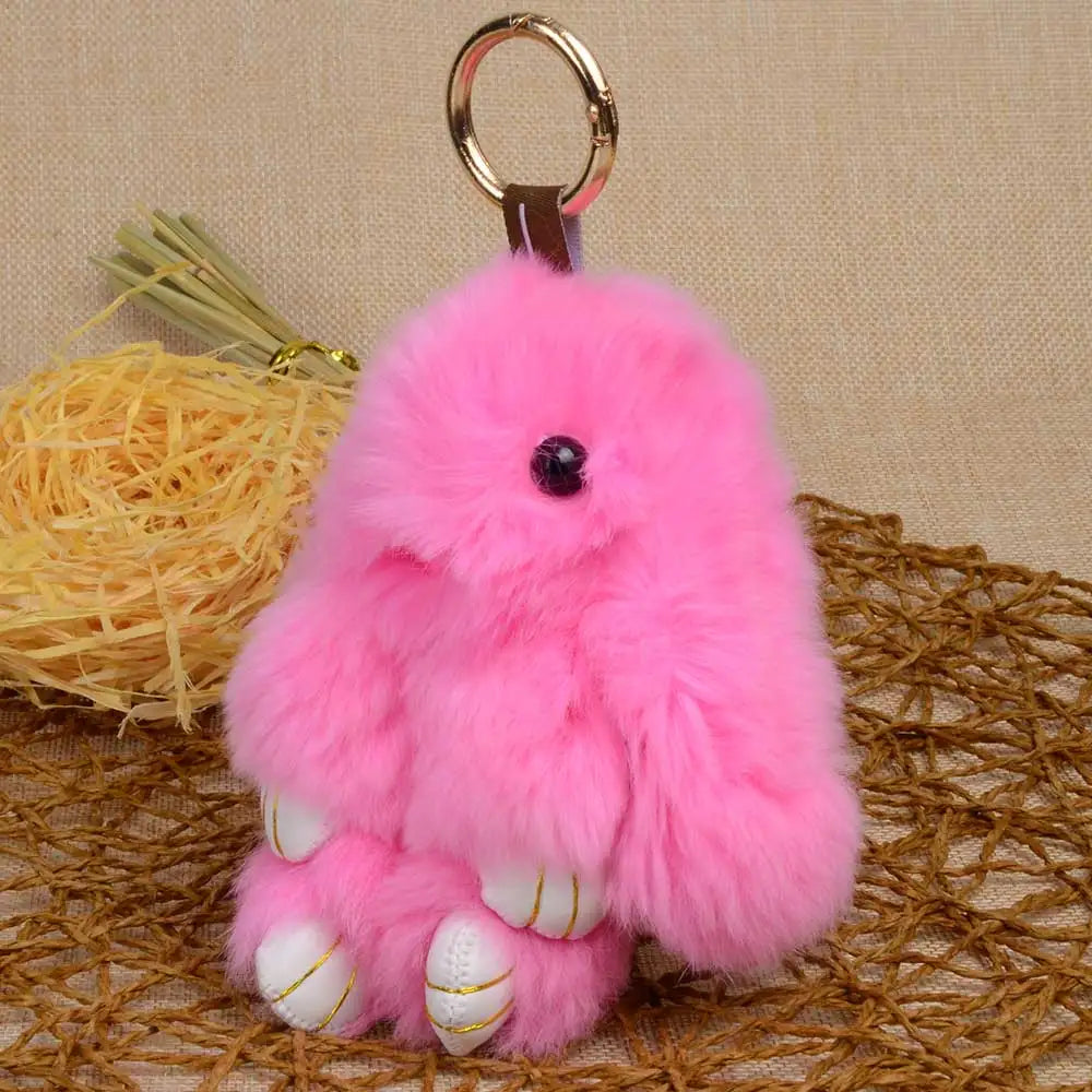 Rabbit Fur Keychain