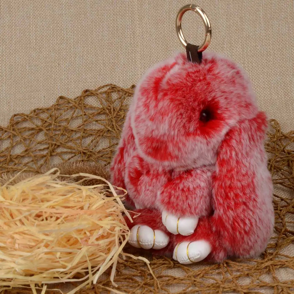 Rabbit Fur Keychain