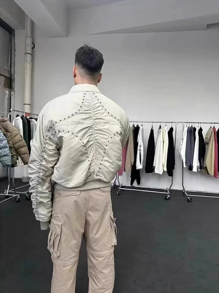 Spinal Garden Bomber – Bone-Ruched Statement Jacket