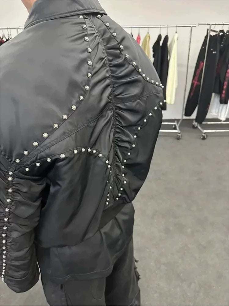 Spinal Garden Bomber – Bone-Ruched Statement Jacket