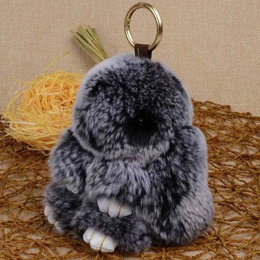 Rabbit Fur Keychain