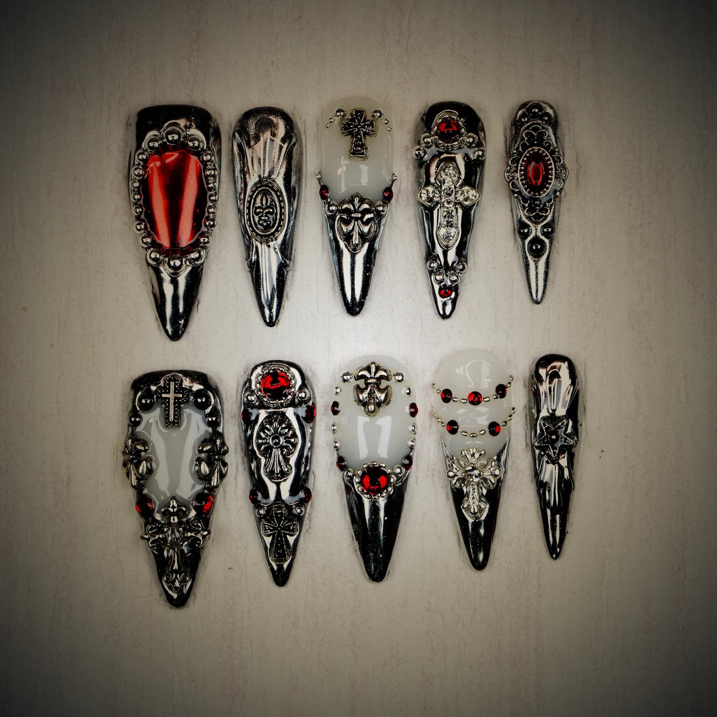 Saint Sorrow Chrome Nails