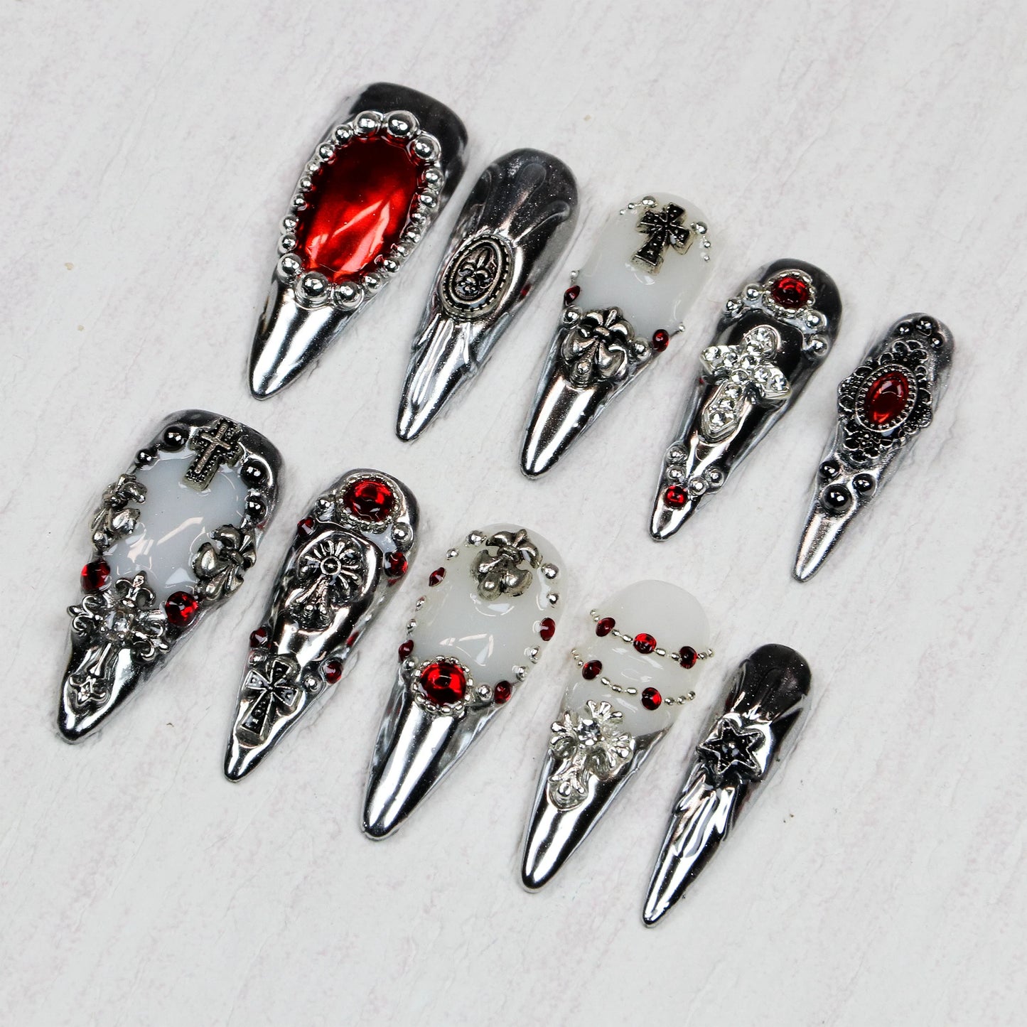 Saint Sorrow Chrome Nails