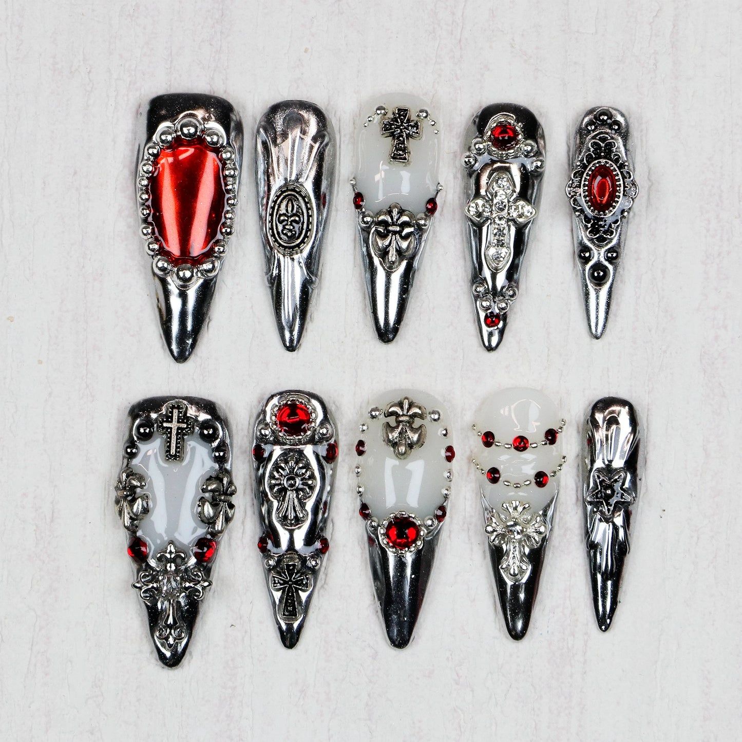 Saint Sorrow Chrome Nails