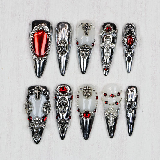 Saint Sorrow Chrome Nails