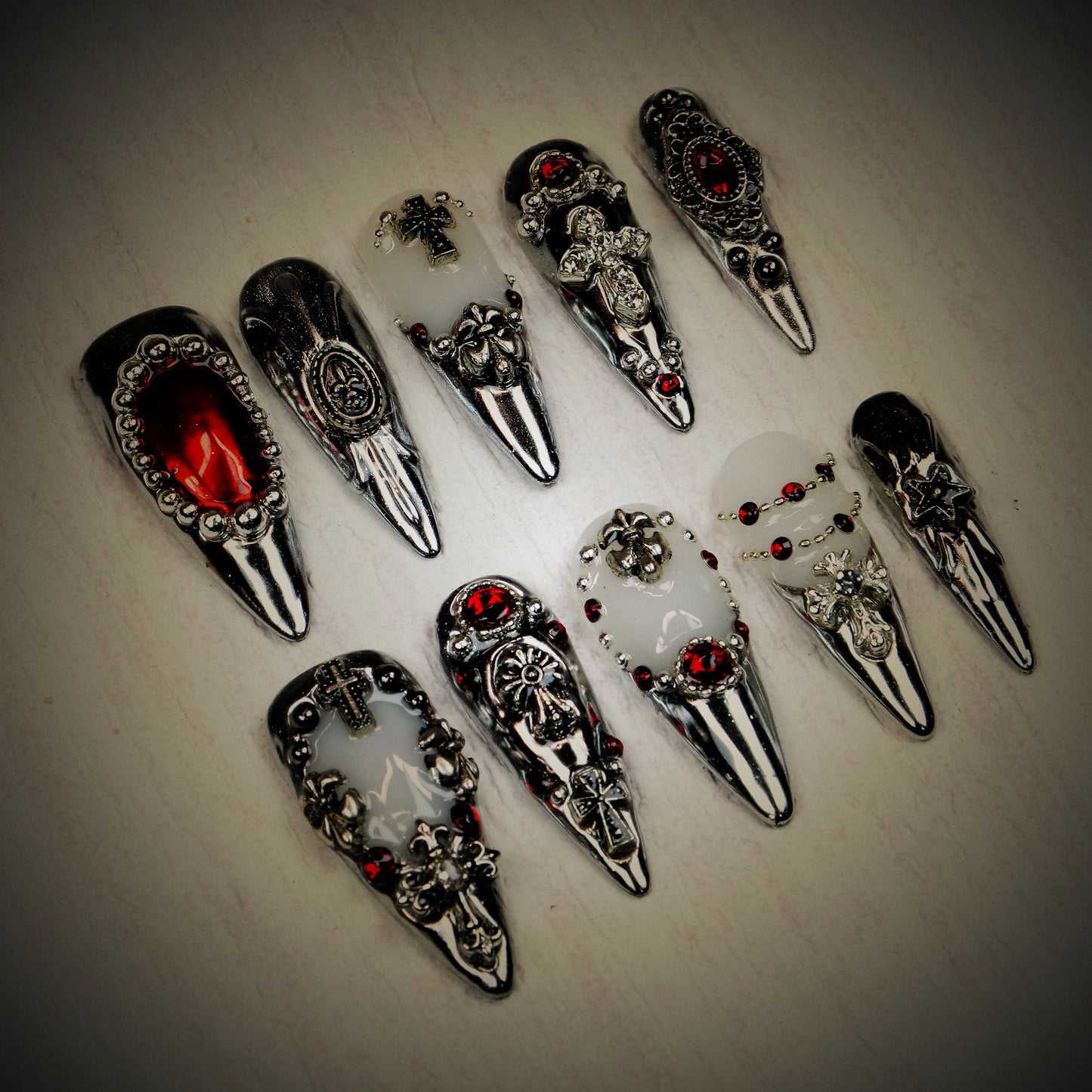 Saint Sorrow Chrome Nails