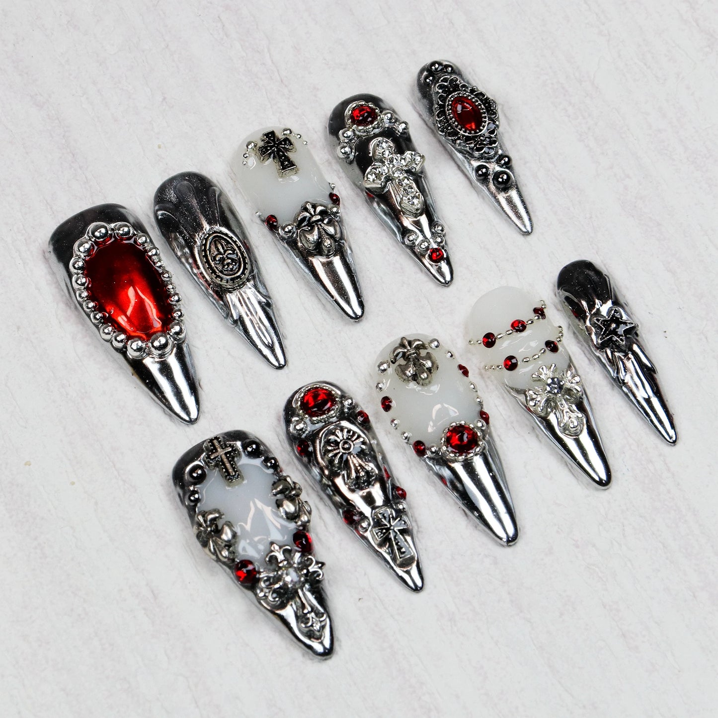 Saint Sorrow Chrome Nails