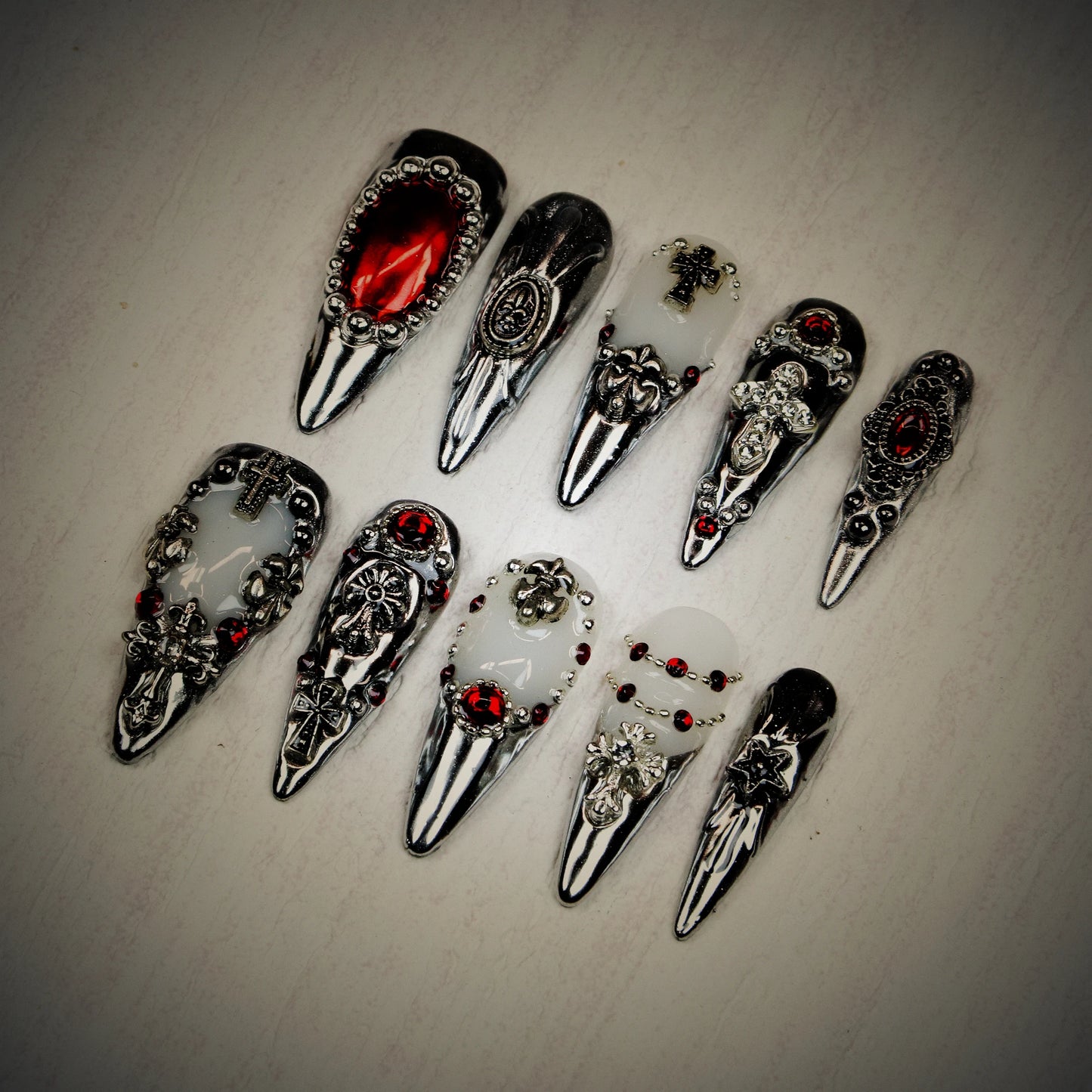 Saint Sorrow Chrome Nails