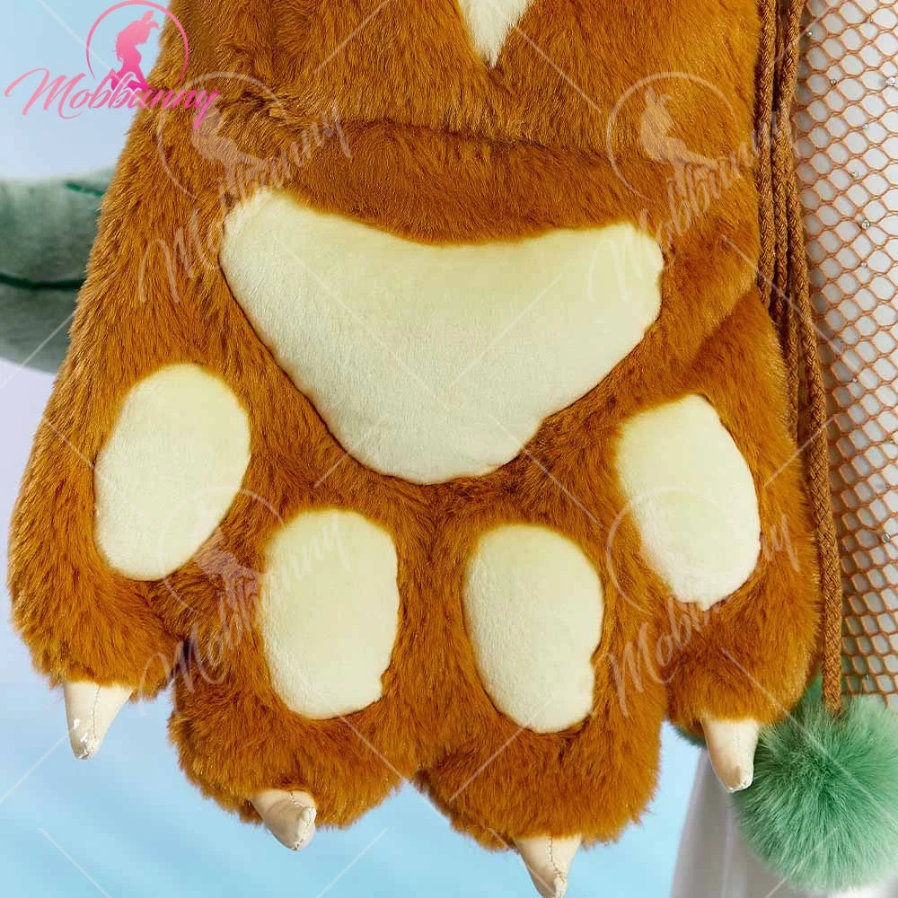 Leafeon Inspired Cosplay Set – Fuzzy Paw Hoodie and Lingerie Outfit